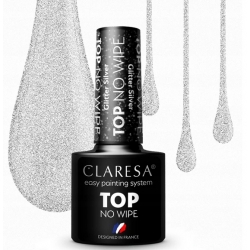 Claresa Top No Wipe Glitter Silver 5ml