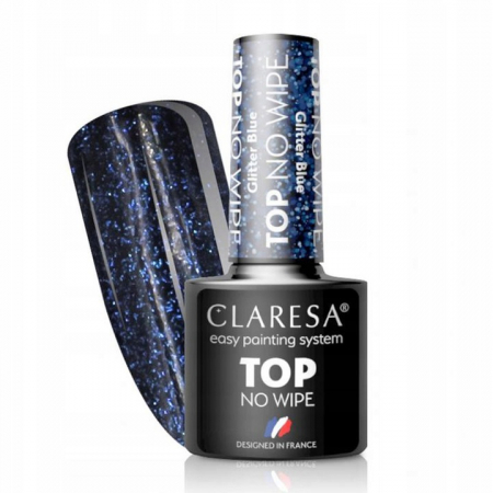 Claresa Top No Wipe Glitter Blue 5ml